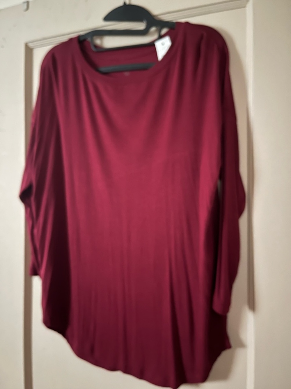 LOFT Long Sleeve Tunic Top - Wine